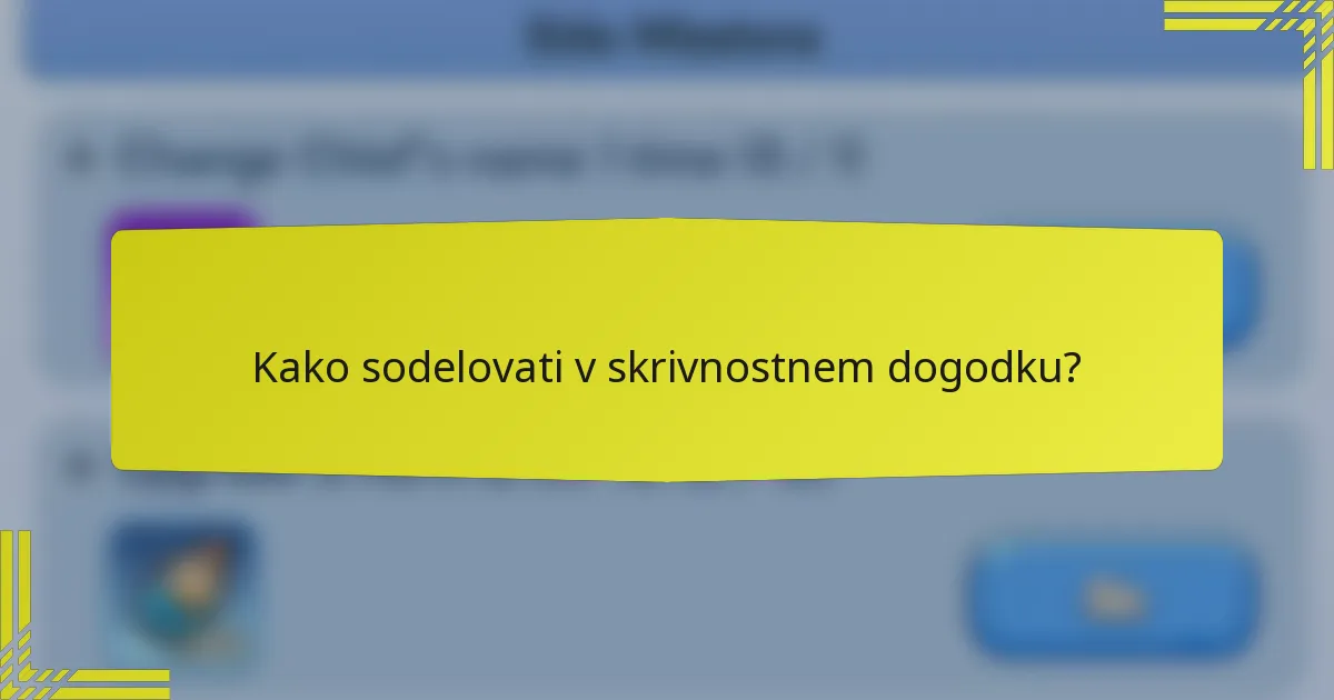 Kako sodelovati v skrivnostnem dogodku?