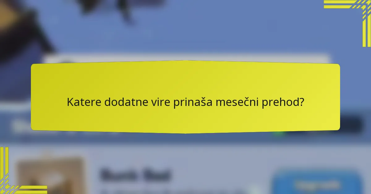 Katere dodatne vire prinaša mesečni prehod?